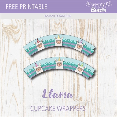 Free printable Llama Cupcake Wrappers