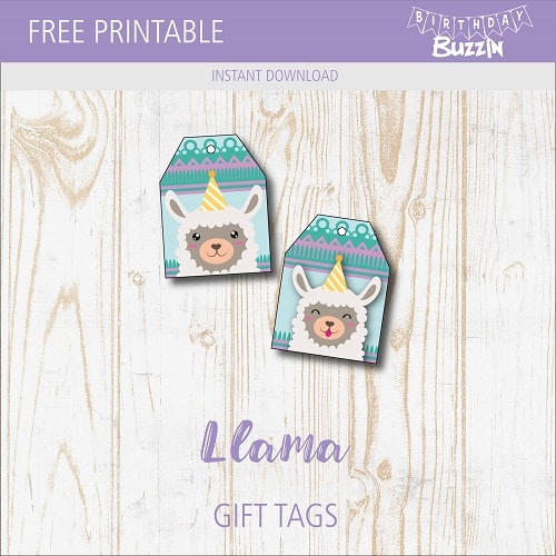 Free printable Llama favor tags