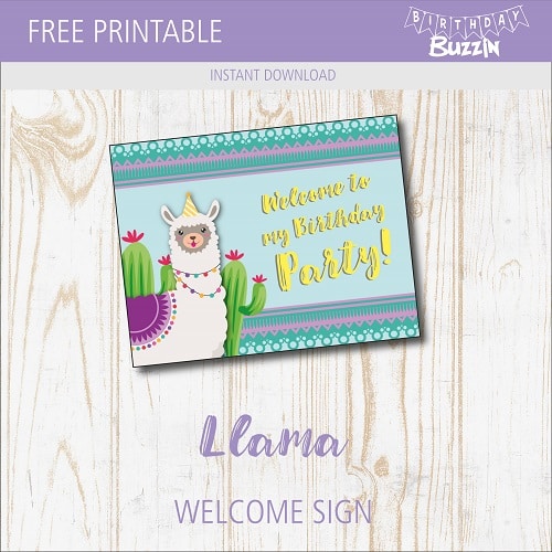 Free printable Llama welcome Sign