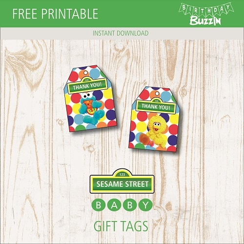 Free printable Sesame Street Favor Tags
