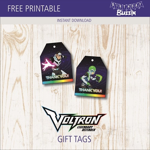 Free printable Voltron Favor Tags