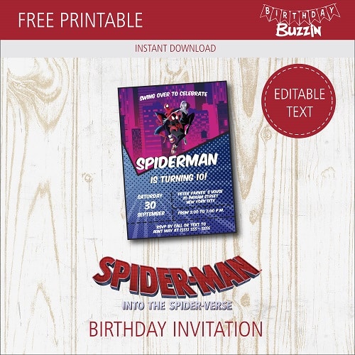 Miles Morales Spider Verse Printables - My Party Templates