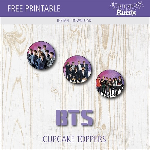 Free printable BTS Cupcake Toppers