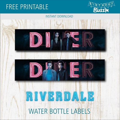 Free Printabe Riverdale Water bottle labels