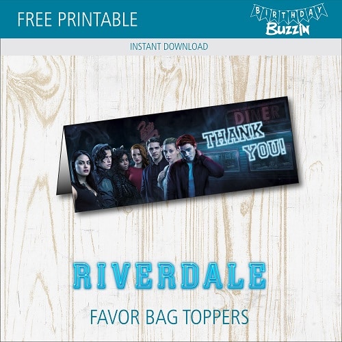 Free Printable Riverdale Favor Bag Toppers