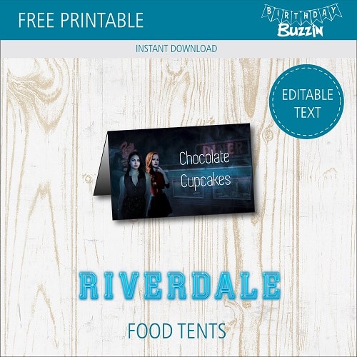 Free Printable Riverdale Food tents
