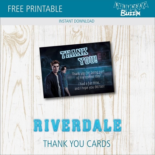 Free Printable Riverdale Thank You Cards