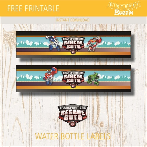 Transformers Theme Water Bottle Labels – PRETTY UR PARTY