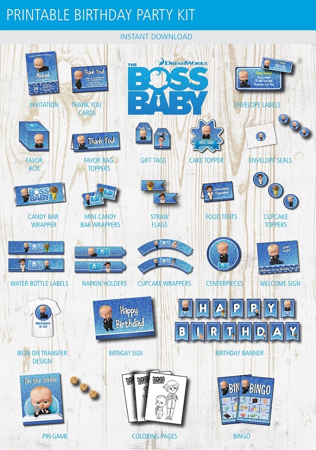 Boss Baby Birthday Party Printable Kit