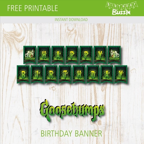 Free Printable-Goosebumps-Birthday-Banner
