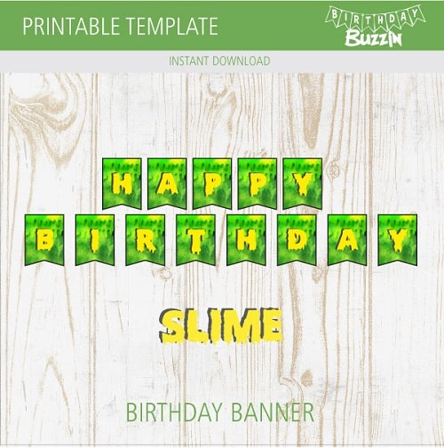 Free Printable Slime Birthday Banner