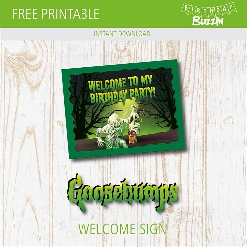 Free printable Goosebumps Welcome Sign