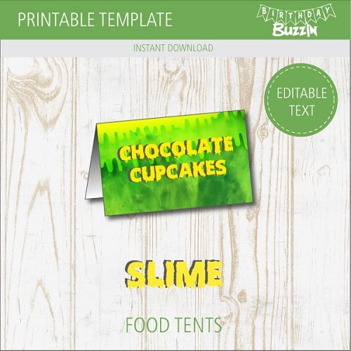 Free printable Slime Food tents