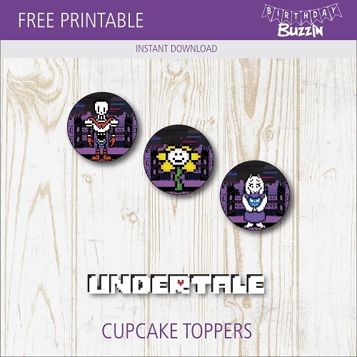 Free printable Undertale Cupcake Toppers