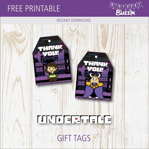 Free printable Undertale Favor Tags