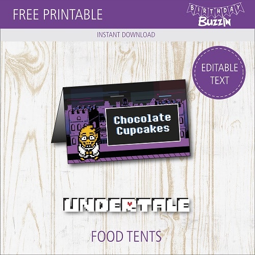 Free printable Undertale Food tents