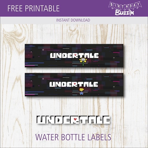 Free printable Undertale Water bottle labels