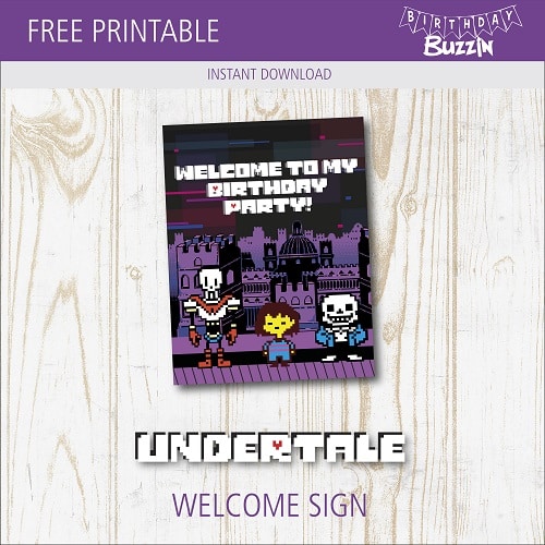 Free printable Undertale Welcome Sign