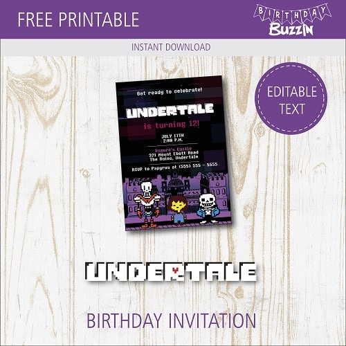 Free Printable Undertale Birthday Party Invitations Birthday Buzzin Free Printable Undertale Birthday Party Invitations Birthday Buzzin