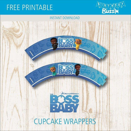 Free Printable African American Boss Baby Cupcake Wrappers