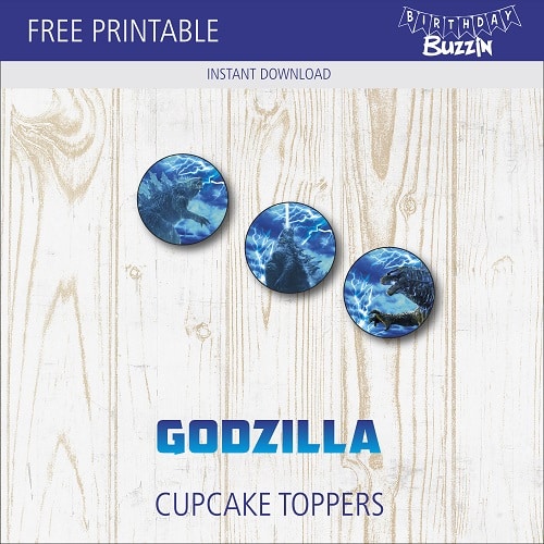 Free Printable Godzilla Cupcake Toppers
