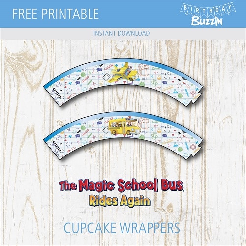 Free Printable Magic School Bus Cupcake Wrappers