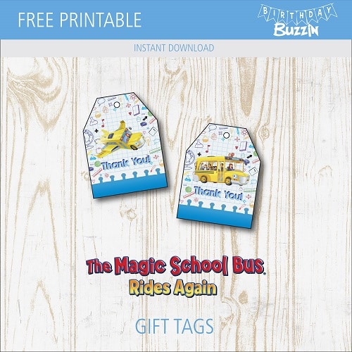 Free Printable Magic School Bus Favor Tags