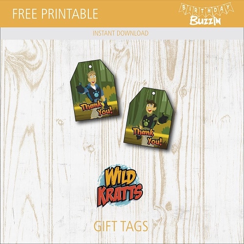 Free Printable Wild Kratts Favor Tags