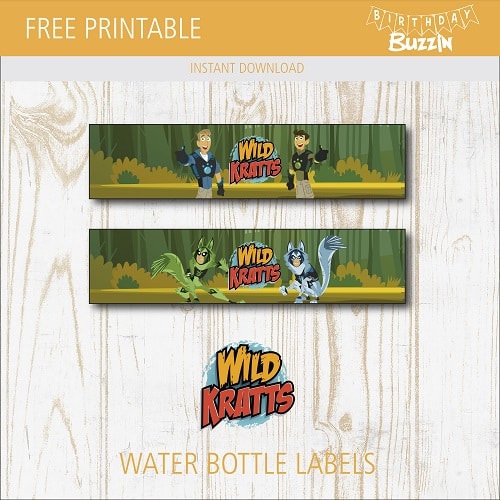 Free Printable Wild Kratts Water bottle labels