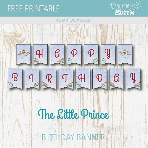 Free printable Little Prince Birthday Banner