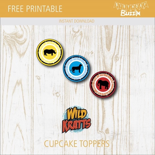 Free printable Wild Kratts Cupcake Toppers