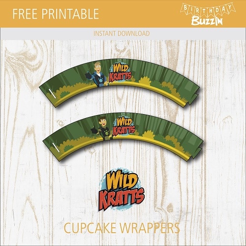 Free printable Wild Kratts Cupcake Wrappers