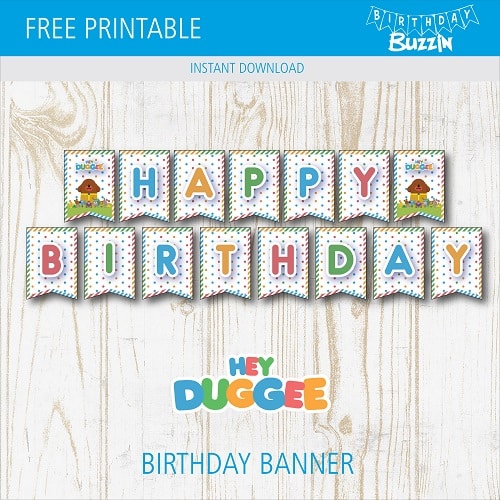 Free Printable Hey Duggee Birthday Banner