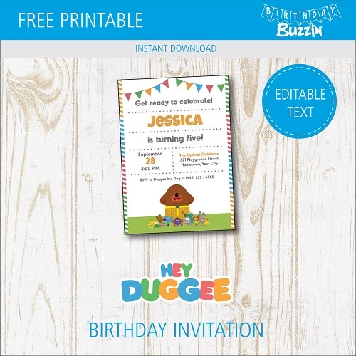 Free Printable Hey Duggee Birthday Party Invitations