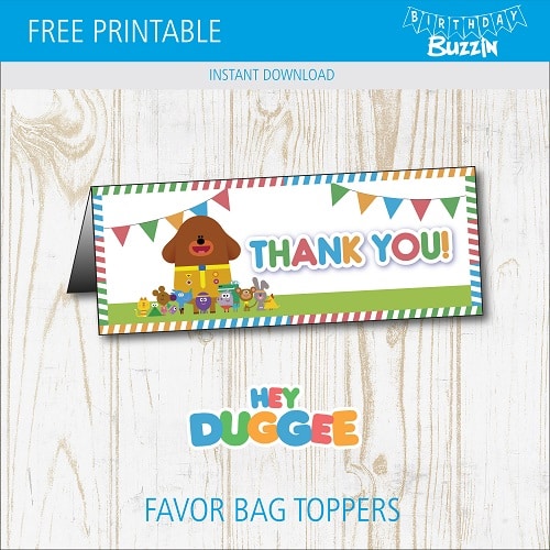 Free Printable Hey Duggee Favor Bag Toppers