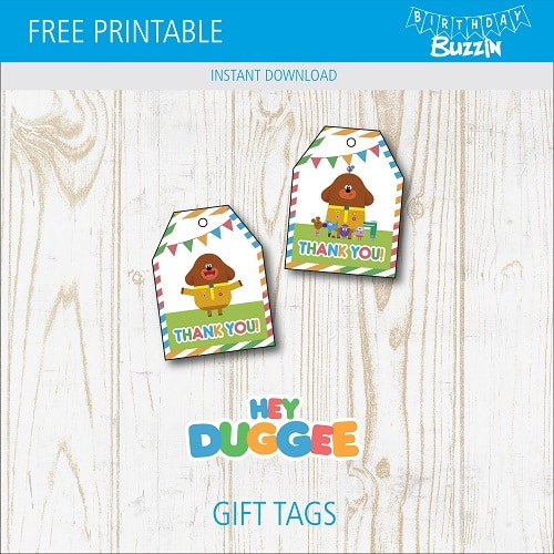 Free Printable Hey Duggee Favor Tags