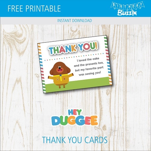 Free Printable Hey Duggee Thank You Card