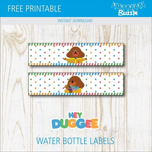 Free Printable Hey Duggee Water bottle labels
