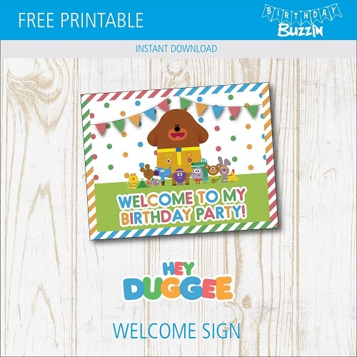 Free Printable Hey Duggee Welcome Sign