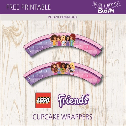 Free Printable Lego Friends Cupcake Wrappers