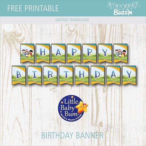 Free Printable Little Baby Bum Birthday Banner