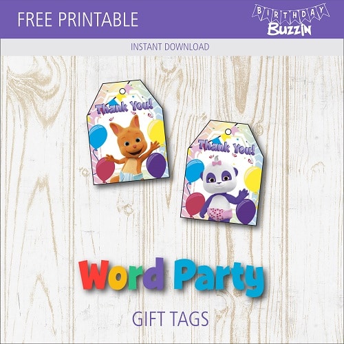 Free Printable Word Party Favor Tags