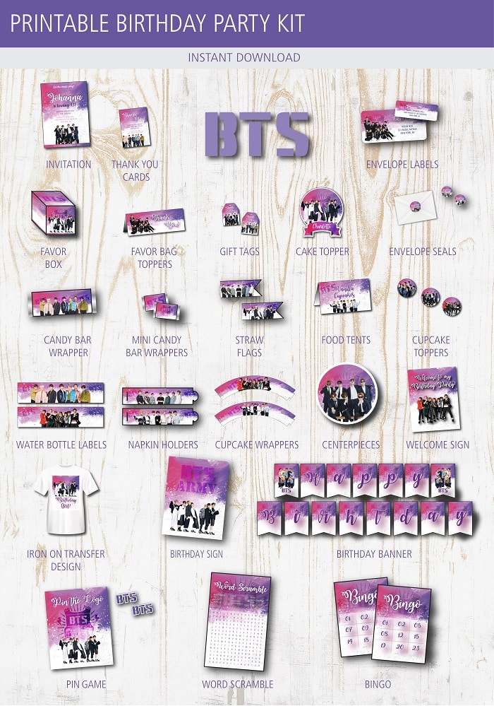 BTS Birthday Party Printable Kit