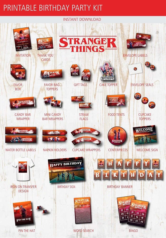 Stranger Things Birthday Party Printable Kit