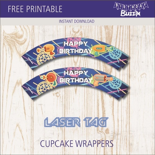 Free Printable Laser Tag Cupcake Wrappers