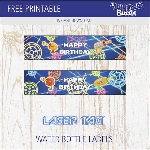 Free Printable Laser Tag Water Bottle Labels