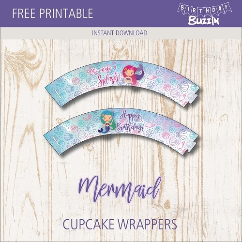 Free Printable Mermaid Cupcake Wrappers | Birthday Buzzin