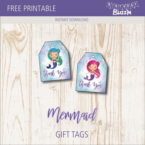 Free Printable Mermaid Favor Tags