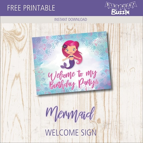 Free Printable Mermaid Welcome Sign 