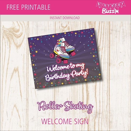 Free Printable Roller Skating Welcome Sign
